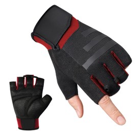 LEFAFA Workout Gloves for Men and Women, Weight Lifting Gloves with Excellent Grip, Lightweight Gym Gloves for Weightlifting, Cycling, Exercise, Training, Pull ups, Fitness, Climbing (Red, Medium)