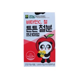 Apple Kinder Strong Iron Premium Chewable 60 Tablets / 애플킨더 튼튼 철분 프리미엄 츄어블 씹어먹는 60정