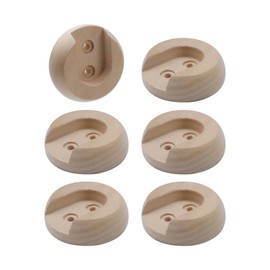 Wealrit 6 Pcs Wooden Closet Rod Holders Unfinished Wood Wardrobe Pole Sockets Rod Closet Rod Brackets Support with Screws Fit for 1 Inch Rods