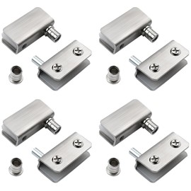8 Pcs Stainless Steel Glass Door Pivot Hinge Double Head Magnetic Catch Set for Free Swinging Glass Doors-4-8mm Glass Door (Stainless Steel)