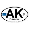 US Decal, Inc. Barrow, Alaska Oval Sticker with State Flag