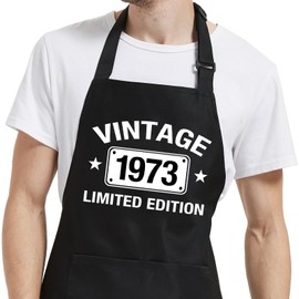51th Birthday Gifts for Men 1973 51 Year Old Birthday Gifts for Women Funny Chef Aprons for Cooking Grilling BBQ Retirement Gifts for Husband Wife Dad Mom Friends