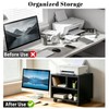 IBVIVIC Printer Stand with 3 Compartment, Under Desk Black Printer