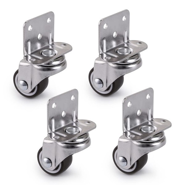Skelang 4 Pcs Swivel Castor, 25mm Wheel with L-Shaped Plate,