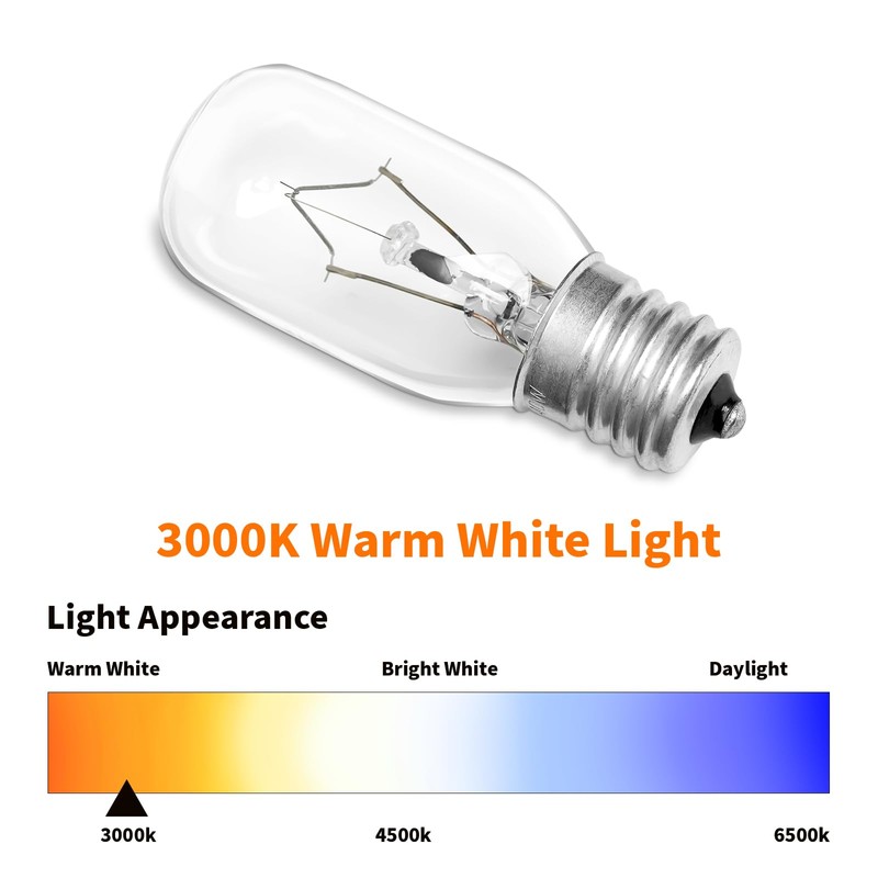 Belleone 2pcs Microwave Bulb WB36X10003-130V 40W Oven Light Bulb Compatible
