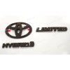AUTO 3PCS REAR TAILGATE GLOSS BLACK EMBLEM OVERLAY 2021+TOYOTA SIENNA
