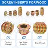 sourcing map 9Pcs Threaded Inserts Nuts, M10x20mm Hex Socket Drive