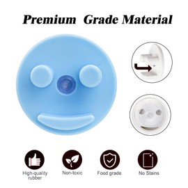 Amazleer Pack of 2 Sponge Holder for Kitchen Sink Smiley Sponge Holder with Suction Cup Holder for Scrub Daddy Scrub Mommy, Dish Sponge Holder (Sponges Not Included) (2, White and Blue)