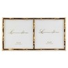Lawrence Frames 4x4 Double Gold Metal Picture Frame with Bamboo