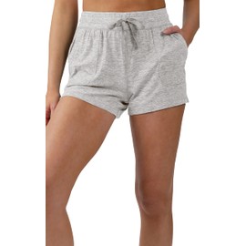 90 Degree By Reflex Lightweight Lounge Shorts - Casual Summer Jersey Shorts for Women - HTR. Grey - XXL
