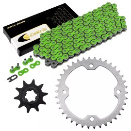 Caltric Green Drive Chain & Sprockets Kit for Yamaha Raptor 250 YFM250 2008 2009 - 2013