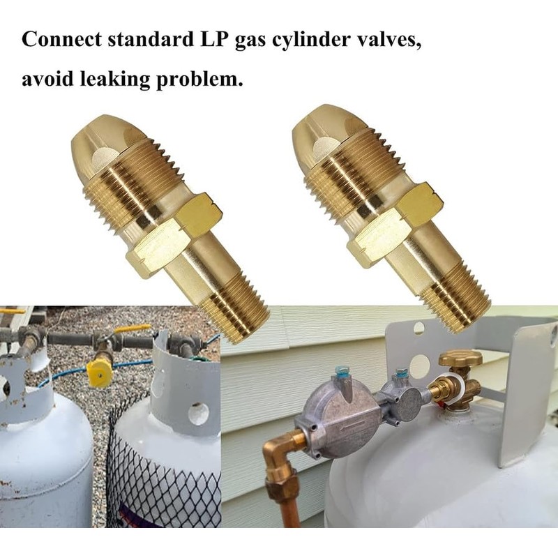 ME318P Propane Tank Connectors, POL Tank Nut Replacement, Brass 1