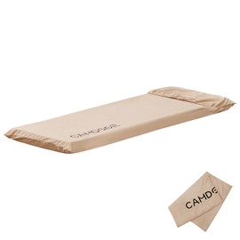 CAMDOOR ワンタッチシーツ 敷布団カバー エアマット [サイズ：ロング200cm x ワイド70cm] 寝具 キャンプ マット エアー マット アウトドア キャンプマット シングル 抗菌防臭 無地 吸湿速乾 柔らかい 洗い替え用シーツ カーキ