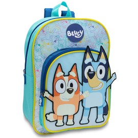Bluey Kids Backpack Preschool Childrens Bag Boys & Girls Nursery Rucksack With Large Front Pocket - Blue
