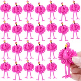 Soulchen 24 Pcs Mini Flamingo Toys, Summer Squeeze Porcupine Toys Stress Relief Fidget Figurine for Gifts Kids Boys Party Favor, Hawaii Home Decor