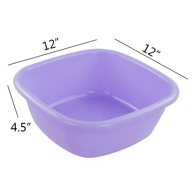 Pekky Palanganas de plástico de 8 Cuartos, Morado, Blanco y