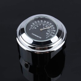 Bicycle Thermometer, Motorcycle Handlebar Thermometer, Motorcycle Handle Mounting Thermometer, Weatherproof, Clear Readable, 7/8 Inch - 1 Inch Measuring Temperature Gauge, Durable Aluminium Alloy