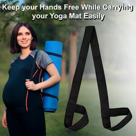 Yoga Mat Strap Carry Sling Adjustable Loops Holder Yoga Matt Carrier Slap Band Harness Portable Shoulder Belt Fitness Pilates Stretching Straps for Carrying all Mat Sizes (Black)