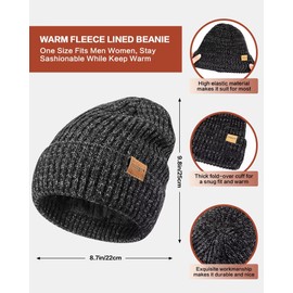 Winter Beanie Hat Gloves Set for Men Women, Hats for Men Touchscreen Gloves for Cold Weather, Fashion 3 in 1 Winter Warm Set(Gray)