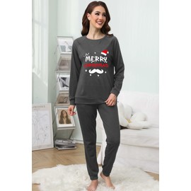 OCEANLUX Christmas Pajamas Set for Women 2 Piece Outfits Joggers Sweatsuits Tracksuit Lounge Suits