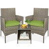 Best Choice Products 3-Piece Outdoor Wicker Conversation Bistro Set, Space