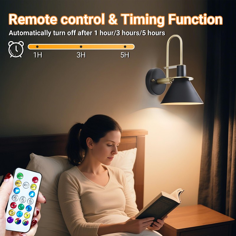 Battery Operated Wall Sconces Set Of Two, Rechargeable Wireless Wall