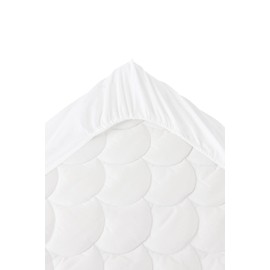 Jotex Zack Fitted Sheet - 100% High-Quality Organic Cotton GOTS Certified Fitted Sheet with Elastic Band - White, 90 x 200 cm