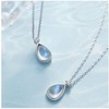 DDMX Necklace and Pendant Moonstone Necklace Sterling Silver Clavicle Chain