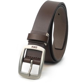 Edwin 0111127 Garrison 22269285 Men's Belt, 1.4 inches (35 mm), 46.5 inches (118 cm), Made in Japan, Cowhide Leather, Single, dark brown