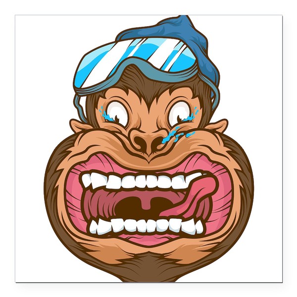 CafePress Skier Ski Coach Skiing F Square Car Magnet 3