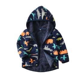 LeeXiang Toddler Boys Full Zip Dinosaur Hoodies Comfortable Sweatshirt (Blue Dinosaurs, 2-3T)