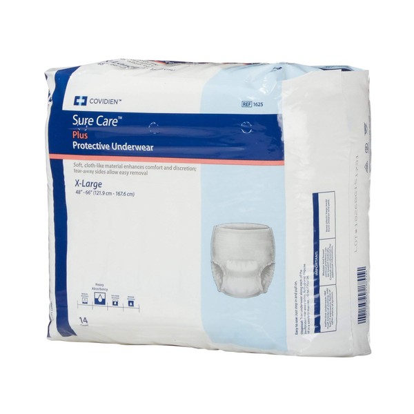 SureCare Protective Underwear Heavy Absorbency Size XL Case/56 (4 bags of 14) by Covidien