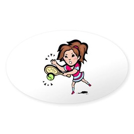 CafePress Ladies Tennis Oval Sticker Oval Car Bumper Sticker