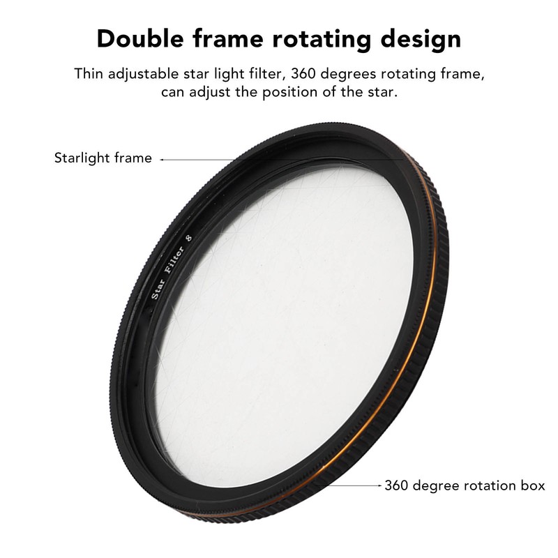 Adjustable Starburst Filter Thin HD Coating Camera Starlight Filter for