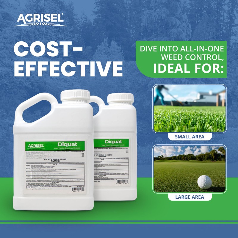 Diquat Weed Killer, Fast-Acting Formula for Aquatic and Landscape Weeds,
