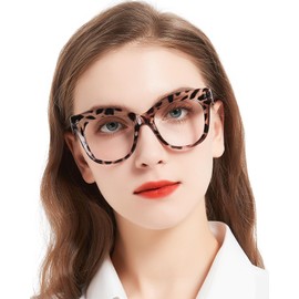 MARE AZZURO Oversized Reading Glasses 2.0 Women Fashion Round Readers 1.00 1.25 1.50 1.75 2.00 2.25 2.50 2.75 3.00 3.50 4.00 5.00 6.00 (Leopard, 200)