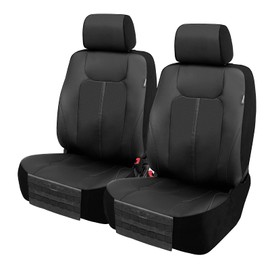 LPI Truck Carson Heavy Duty Truck Seat Covers for Front Seats; Fits Full-Size SUV or Truck; Includes Front, Built-in Molle Style Organizer; Semi-Custom Fit; Faux Leather; 2pcs, Black