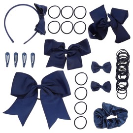 BIUDECO 1set Girls Bow Hair Accessories Set of Hair Clips Barrettes Headbands and Ties for Everyday Wear and Special Occasions