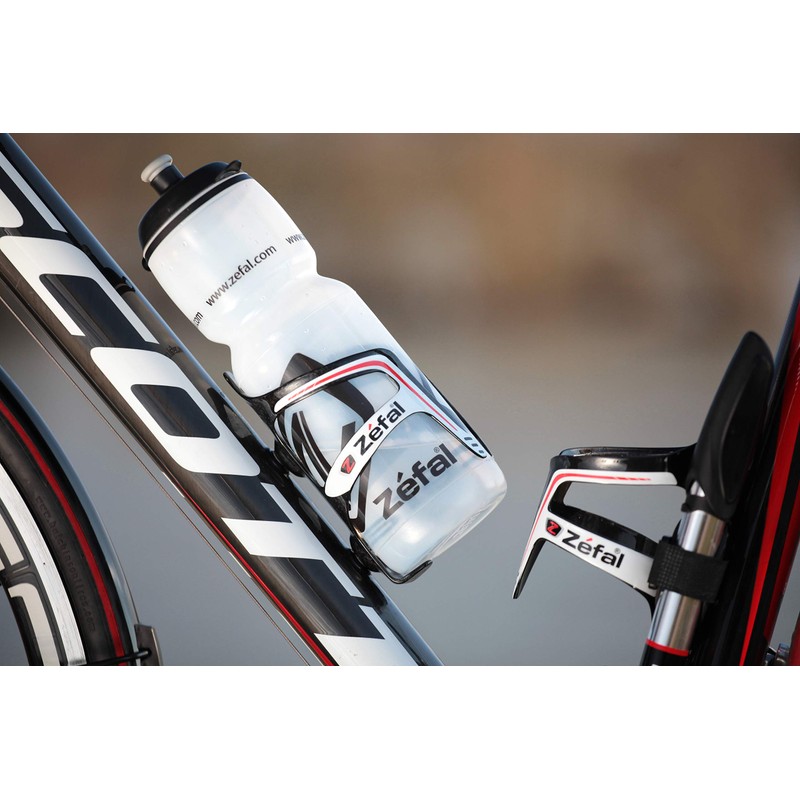 Zefal Pulse Carbon Bottle Cage, 30 g - White/Red