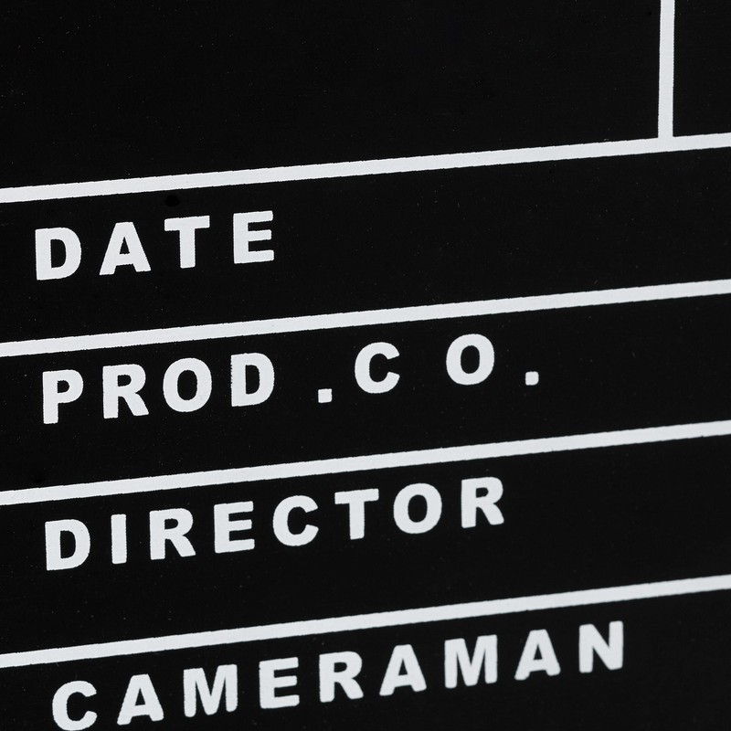 Relaxdays Filmklappe Holz, Regieklappe, Synchronklappe, Clapperboard, beschriftbar, Deko, H x