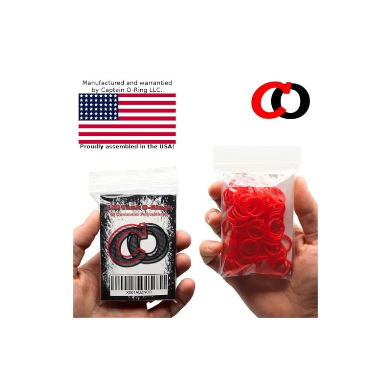 100 Poliuretano CO2/HPA tanque o-anillos (90 durómetro) [rojo]
