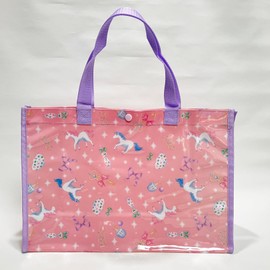 kiejun Pool Bag, Beach Bag, For Girls, Pool, Beach, Children, Transparent, Waterproof, Elementary School Students, Kindergarten, Nursery, Plastic Bag, ML, Girls, 01 Unicorn P