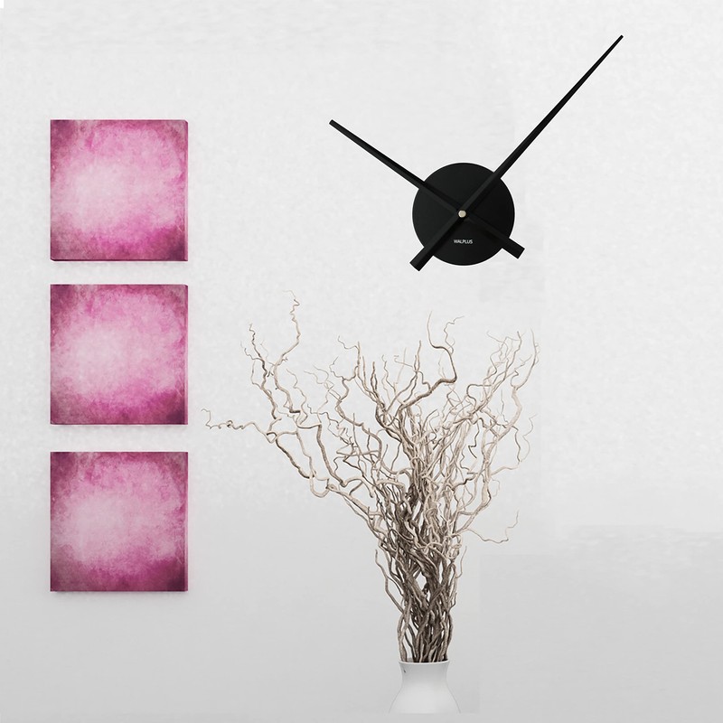 WALPLUS 24" FlexiClock Black Without Number Metal Wall Clock Modern