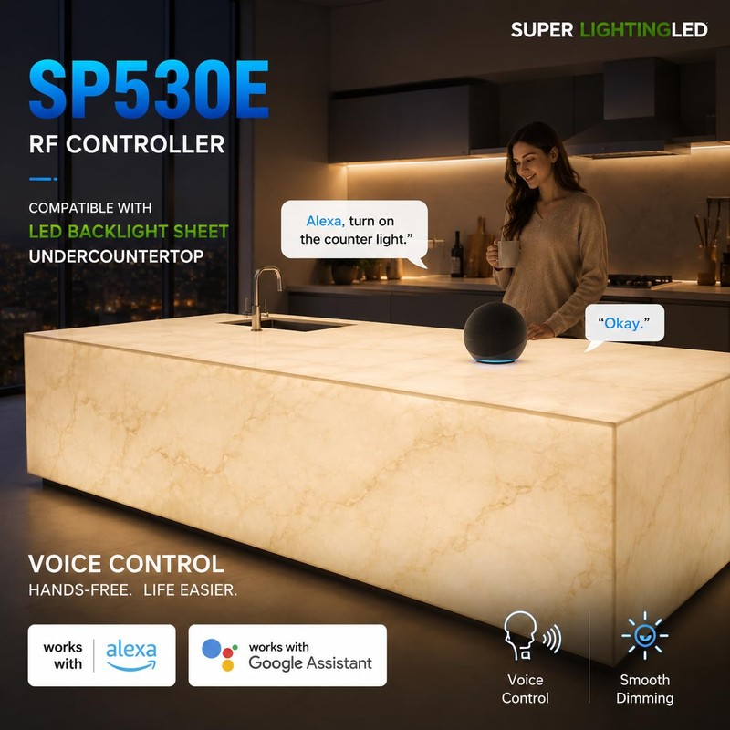 SuperLightingLED SP530E WiFi Bluetooth LED Controller, PWM SPI Compatible with