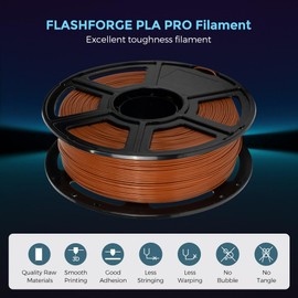 FLASHFORGE 3D Printer Filament, PLA PRO Filament 1.75mm, 1KG Spool (2.2lbs), Dimensional Accuracy +/- 0.02mm for FDM 3D Printers, Better Tenacity & No Knotting (Brown)