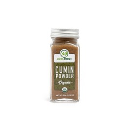 Geo-Fresh Organic Cumin Powder 1.76 oz - Ground Cumin Powder Organic for Cooking - USDA Certified, Non-GMO - For Seasonings, Cooking, Ideal for Spice Blends