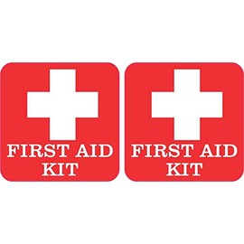 StickerTalk First Aid Kit Vinyl Stickers, 1 Sheet of 2 Stickers, 2.5 inches by 2.5 inches Each