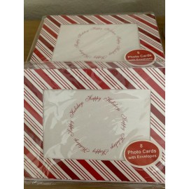Gartner Studios Candy cane Sparkling Striped Photo Christmas Cards 8 count pack; 5 packs