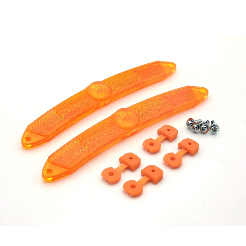 MFC PRO Bicycle Wheel Reflector Amber Pack of 4 (Long/Amber,