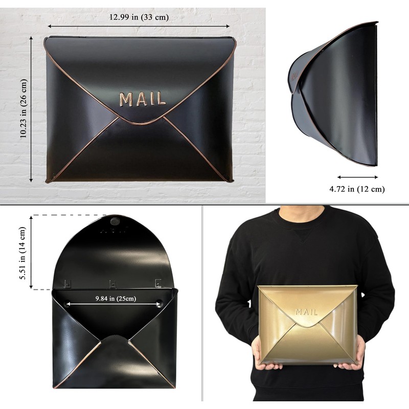 NACH Wall Mount Mailboxes for Outside, 12.5 x 5 x